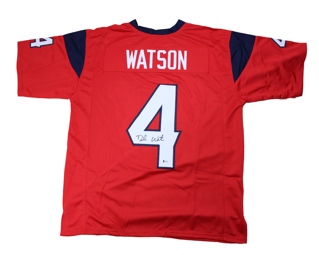 Deshaun Watson Autographed Custom Texans Red Jersey image 0