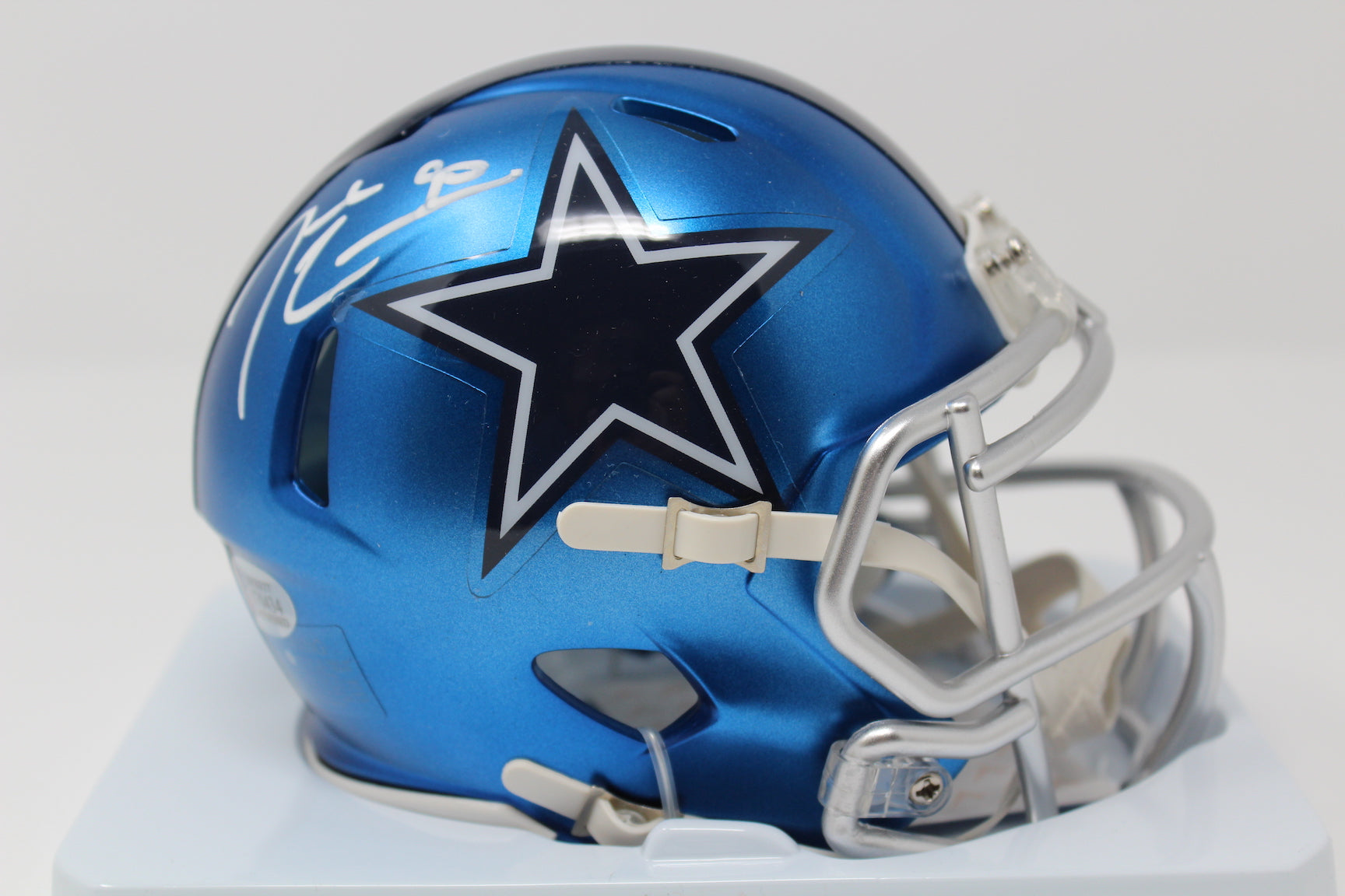 Demarcus Lawrence Autographed Dallas Cowboys Blaze Mini Helmet image 0