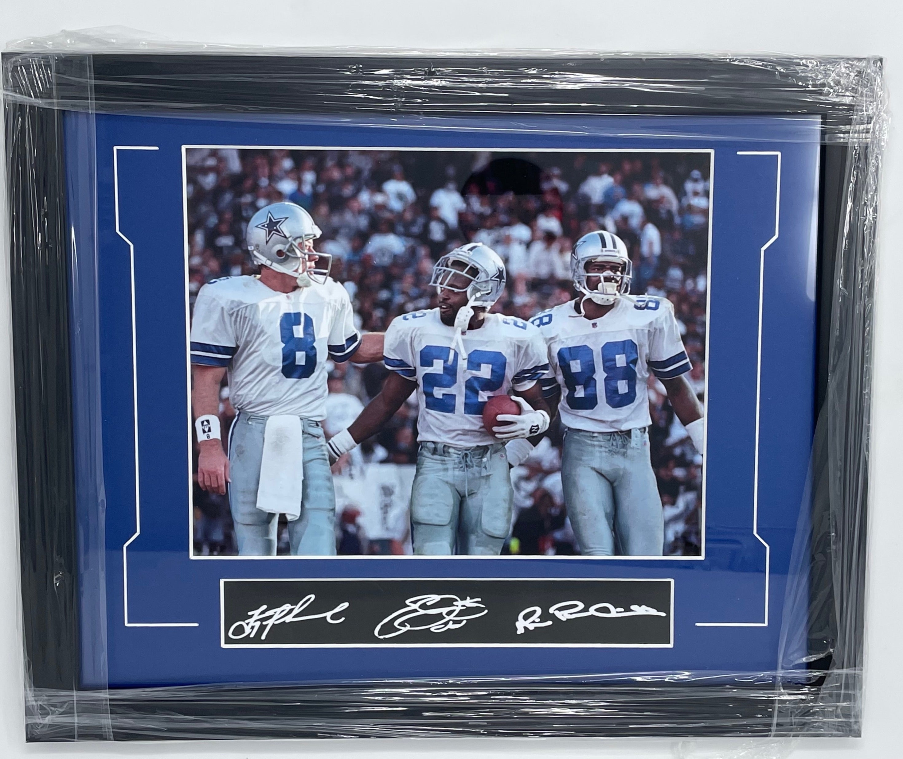 Troy Aikman, Michael Irvin, and Emmitt Smith Framed Facsimile image 0