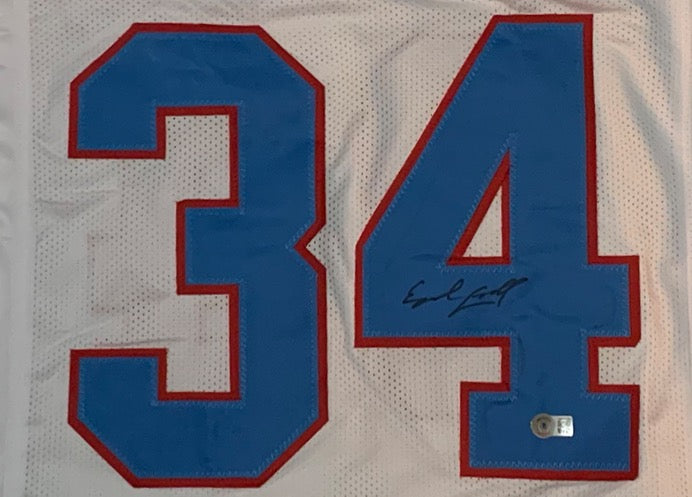 Earl Campbell Autographed Custom White Oilers Jersey image 1