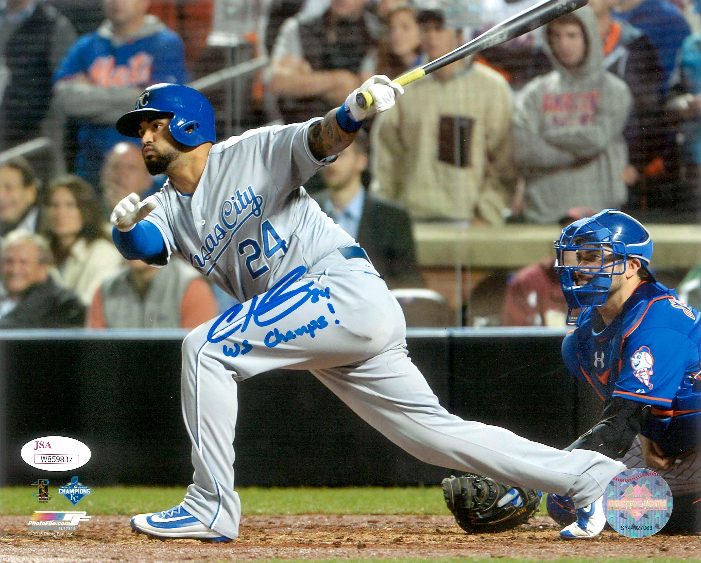 Christian Colon Autographed Kansas City Royals 8x10 Photo Inscribed "WS Champs" image 0