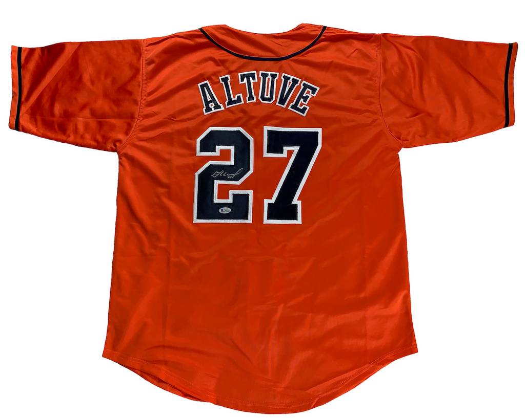 Jose Altuve Autographed Custom Astros Orange Jersey image 0