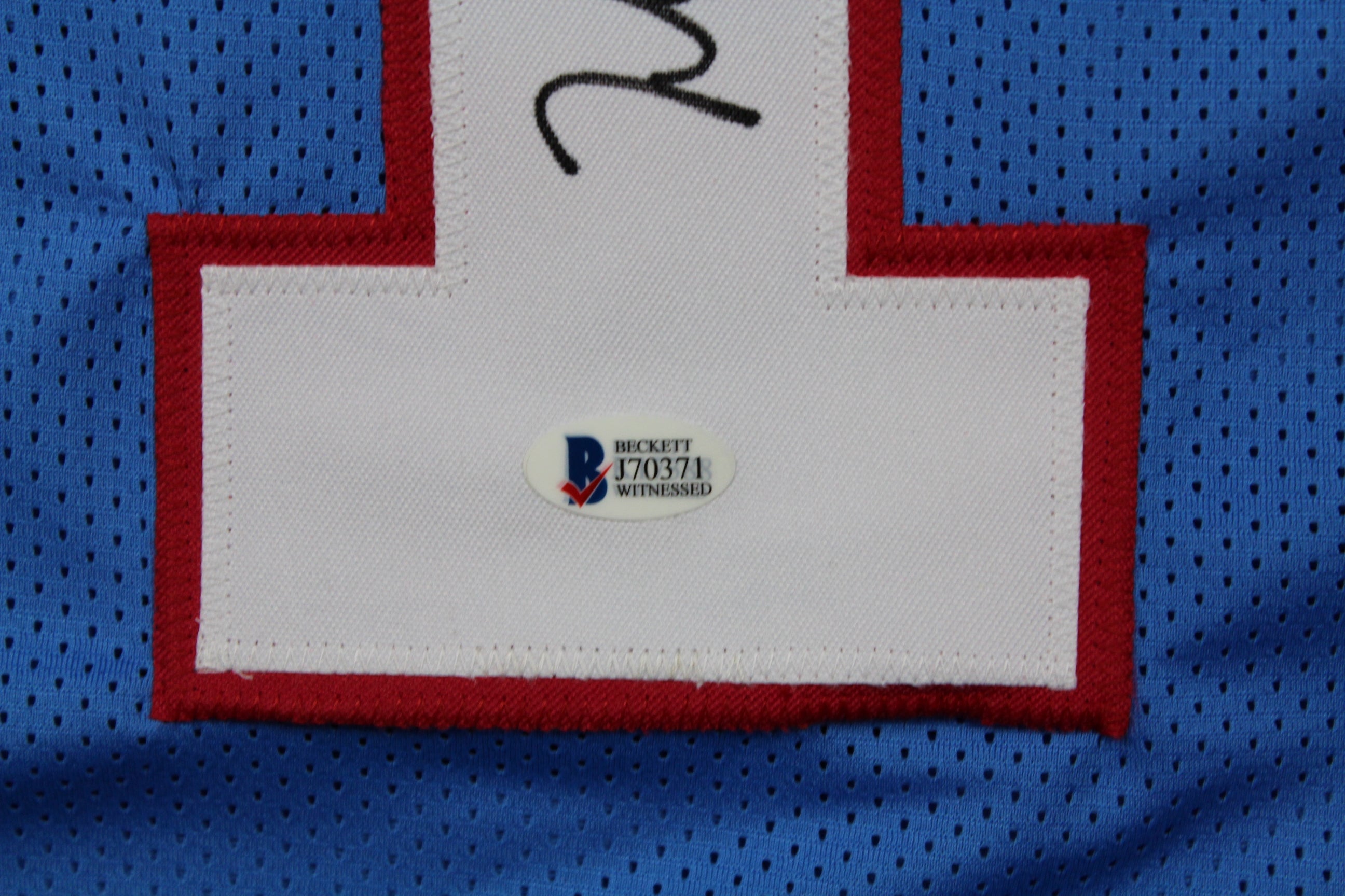 Warren Moon Autographed Custom Houston Oilers Jersey with HOF Inscription image 2