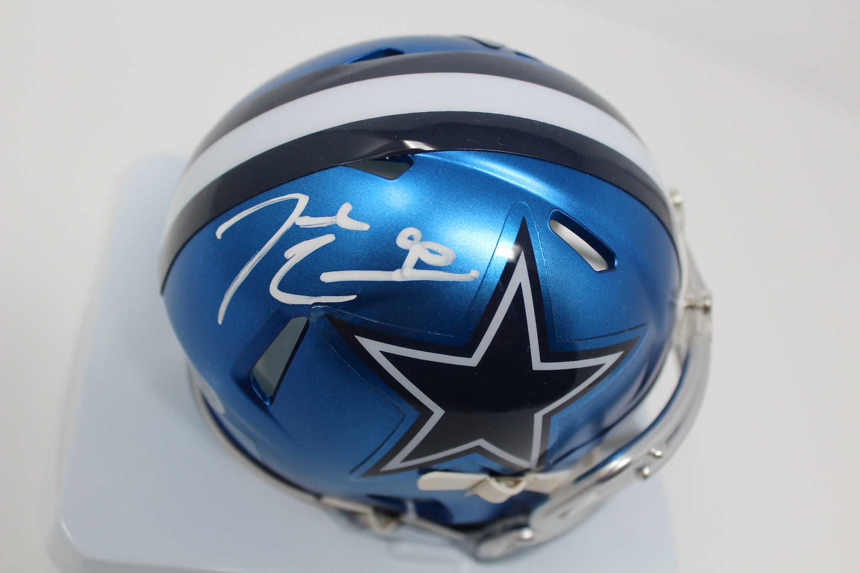Demarcus Lawrence Autographed Dallas Cowboys Blaze Mini Helmet image 1