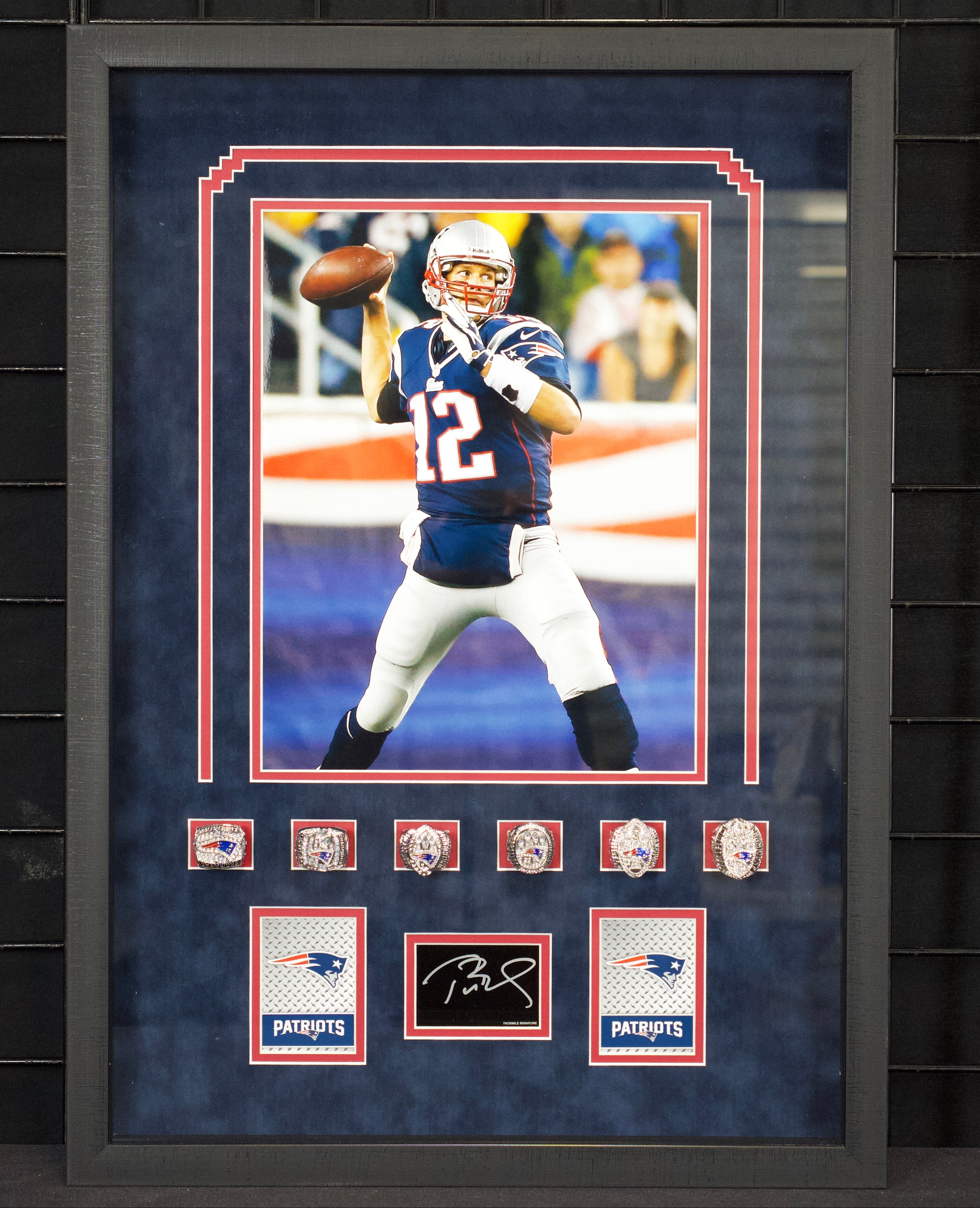 Tom Brady 6-ring New England Patriots SB Champions Frame