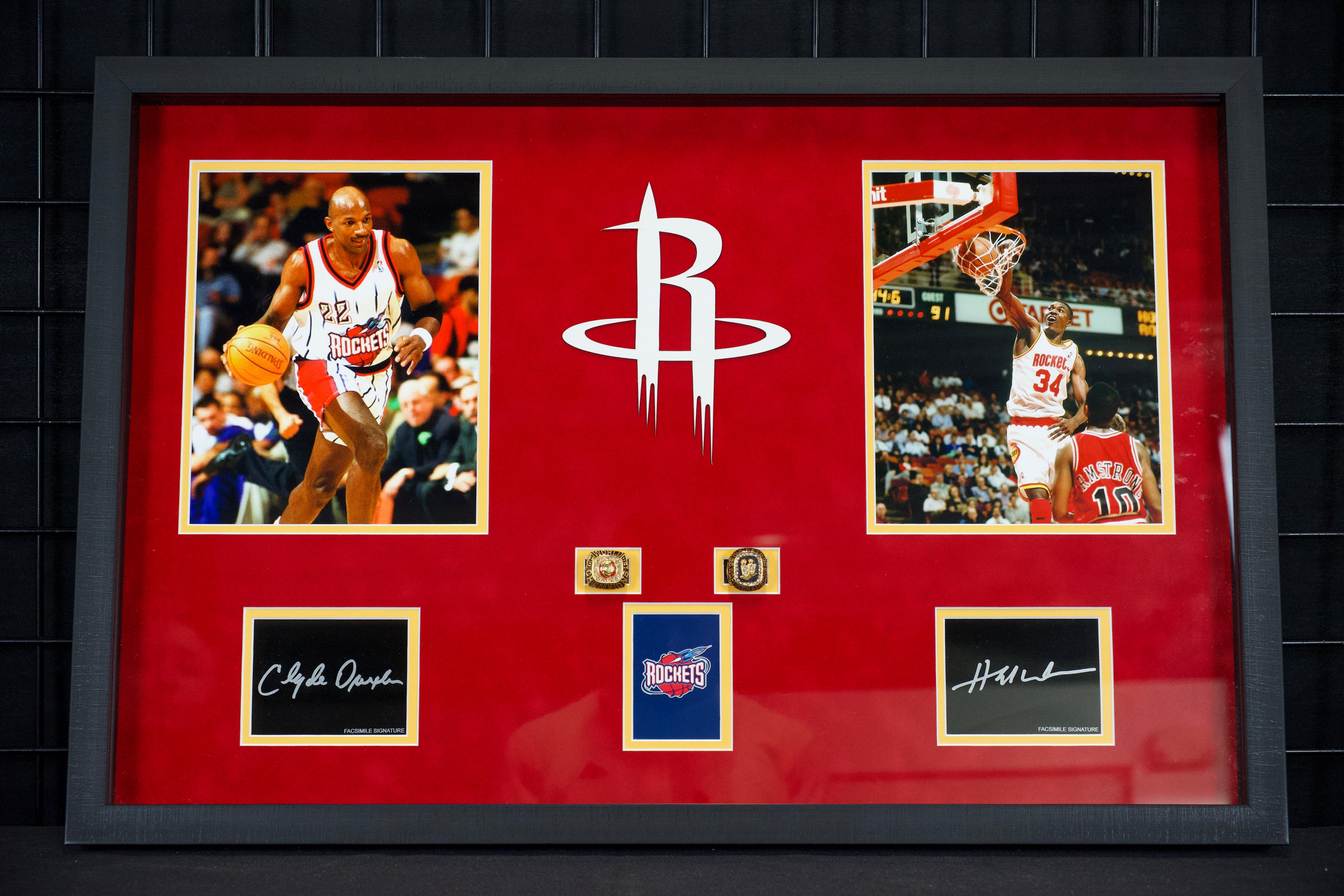 Houston Rockets 2-ring NBA Champions Frame