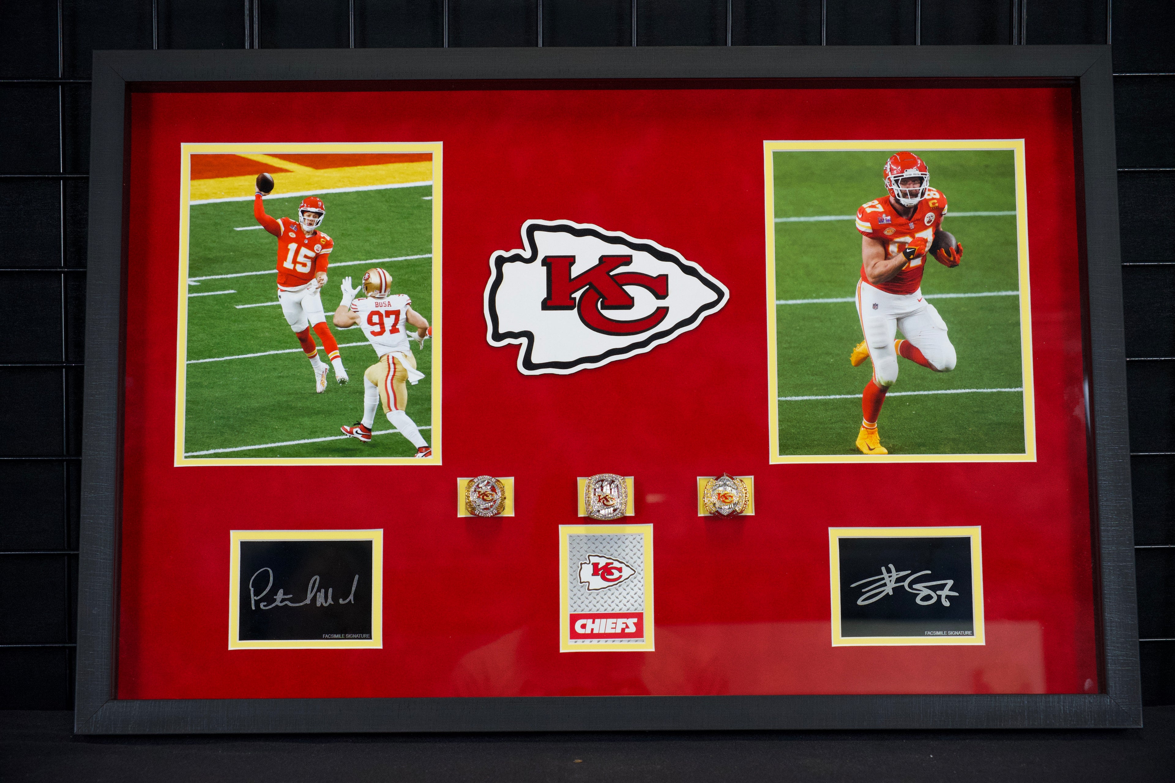 Kansas City Chiefs 3-ring SB Champions Frame