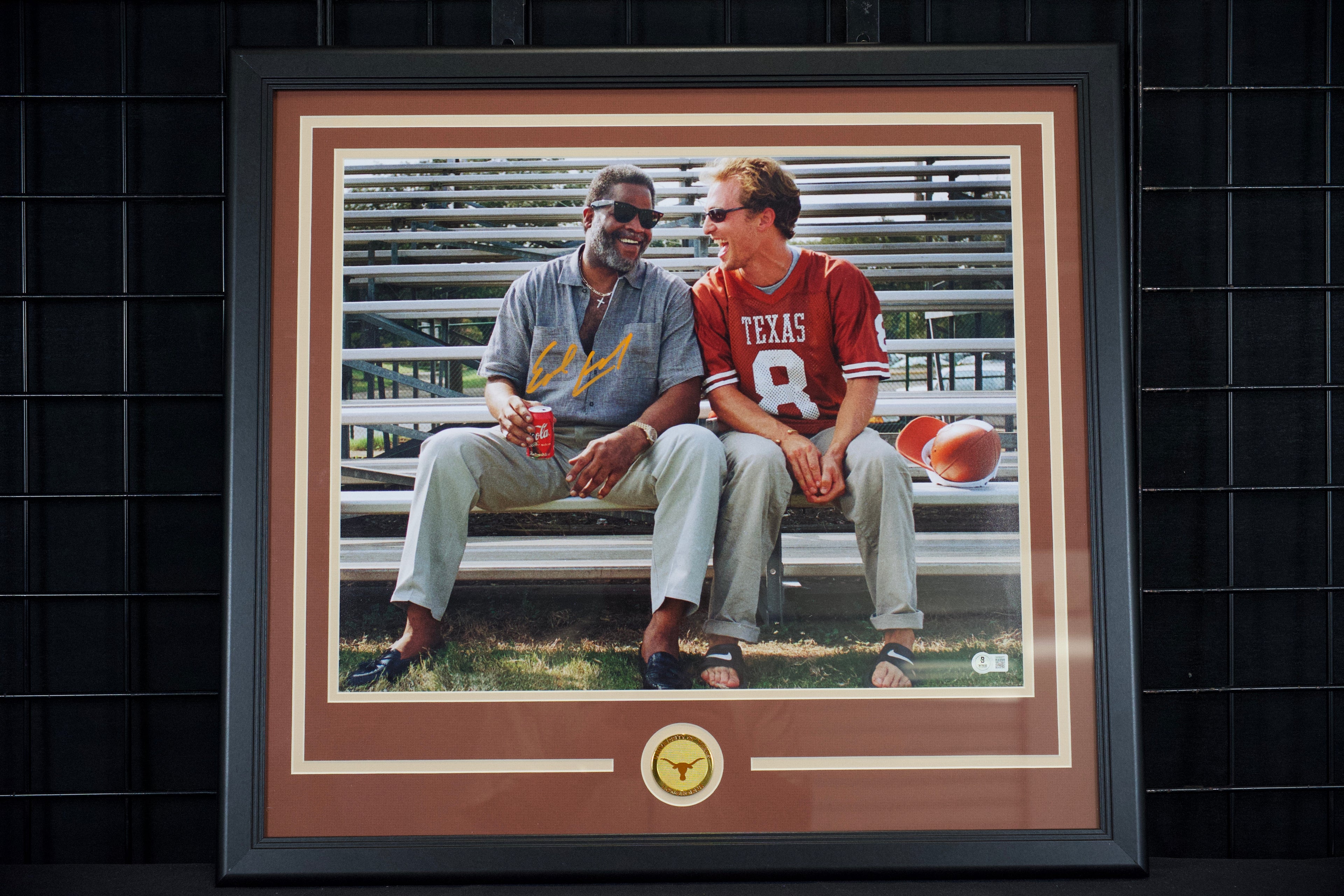 Earl Campbell Framed Autographed Longhorns 16x20 Photo w/ Mathew McConughey