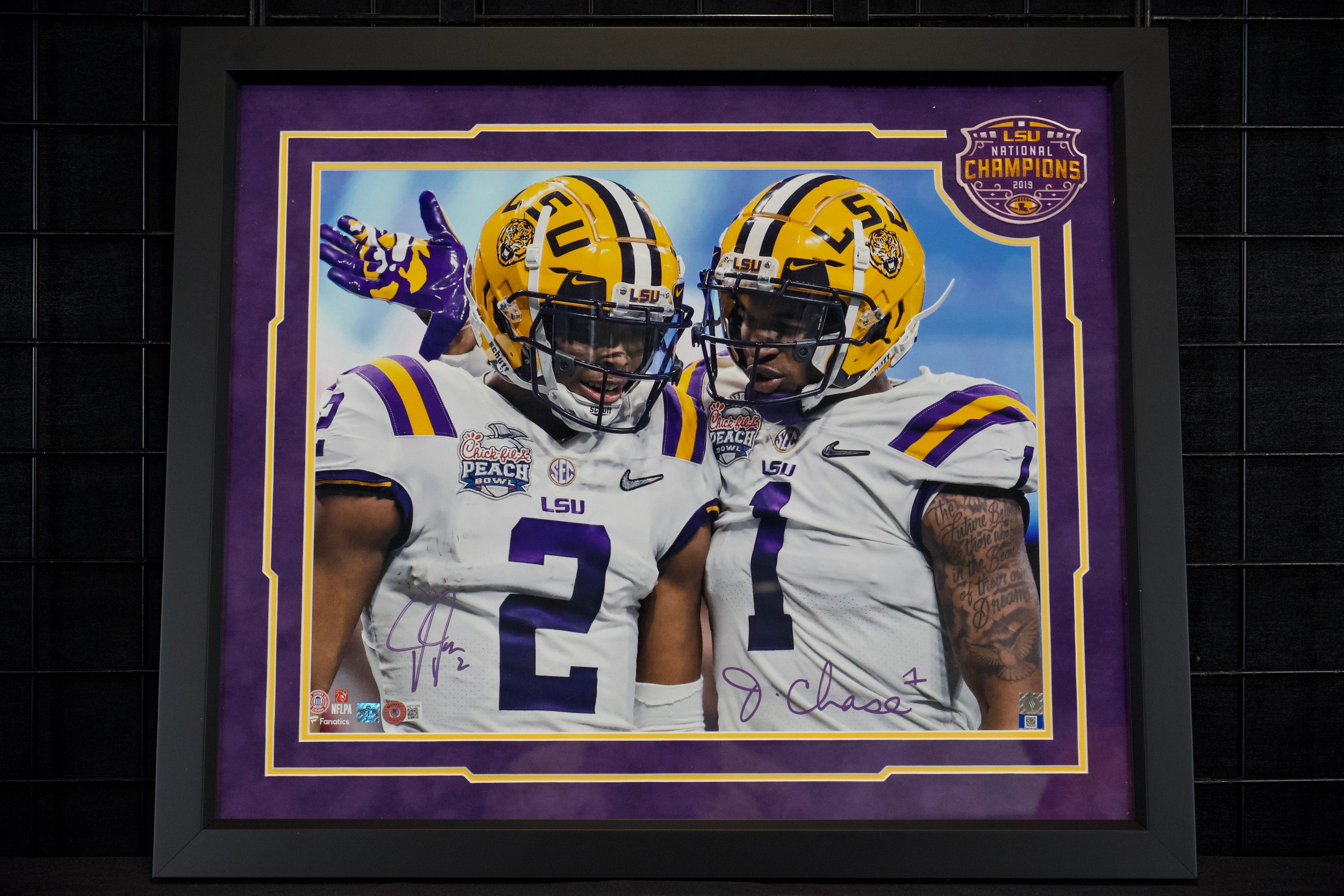 Ja'Marr Chase & Justin Jefferson Framed Autographed LSU 11x14 Photo