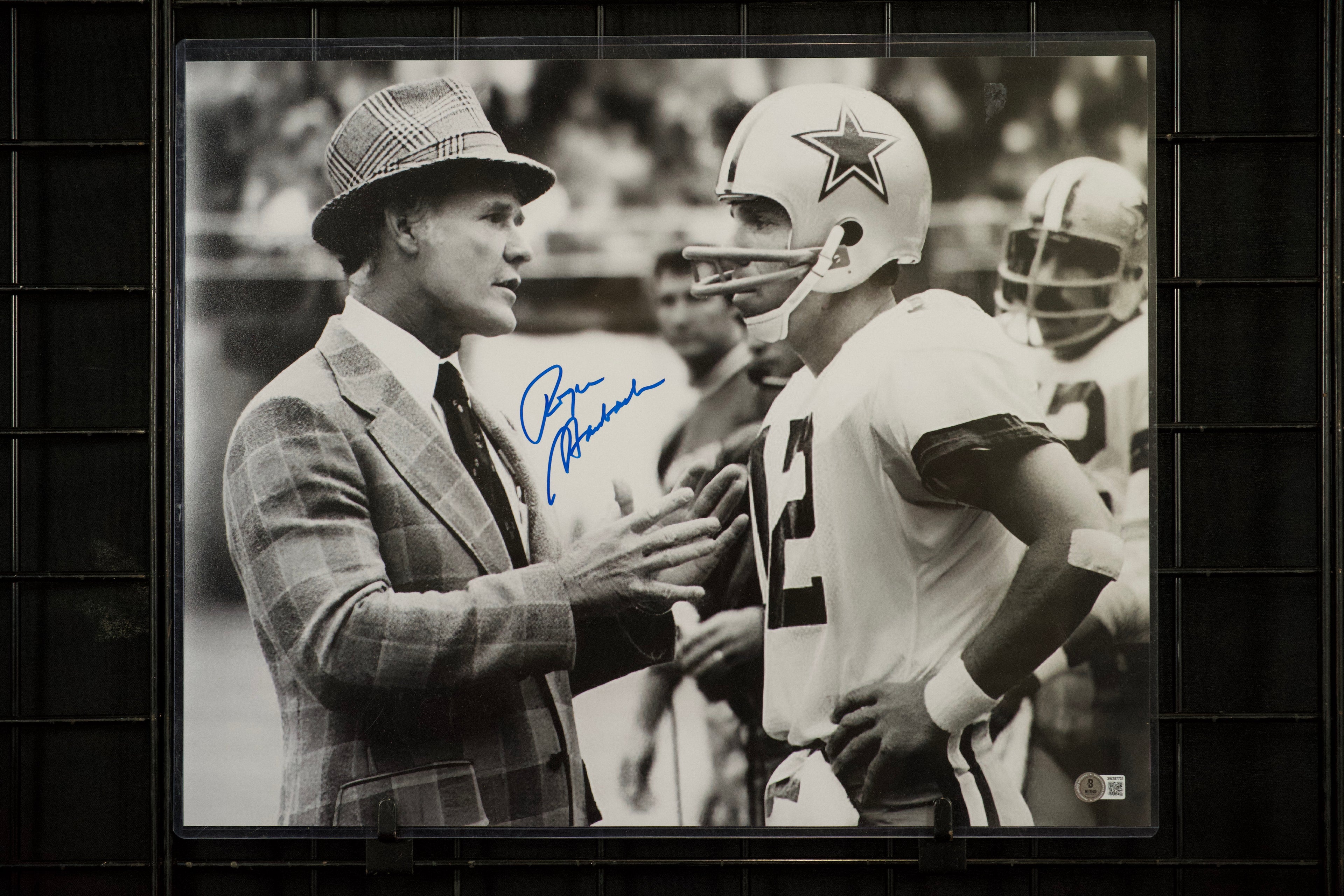 Roger Staubach Autographed Cowboys Photo with Tom Landry