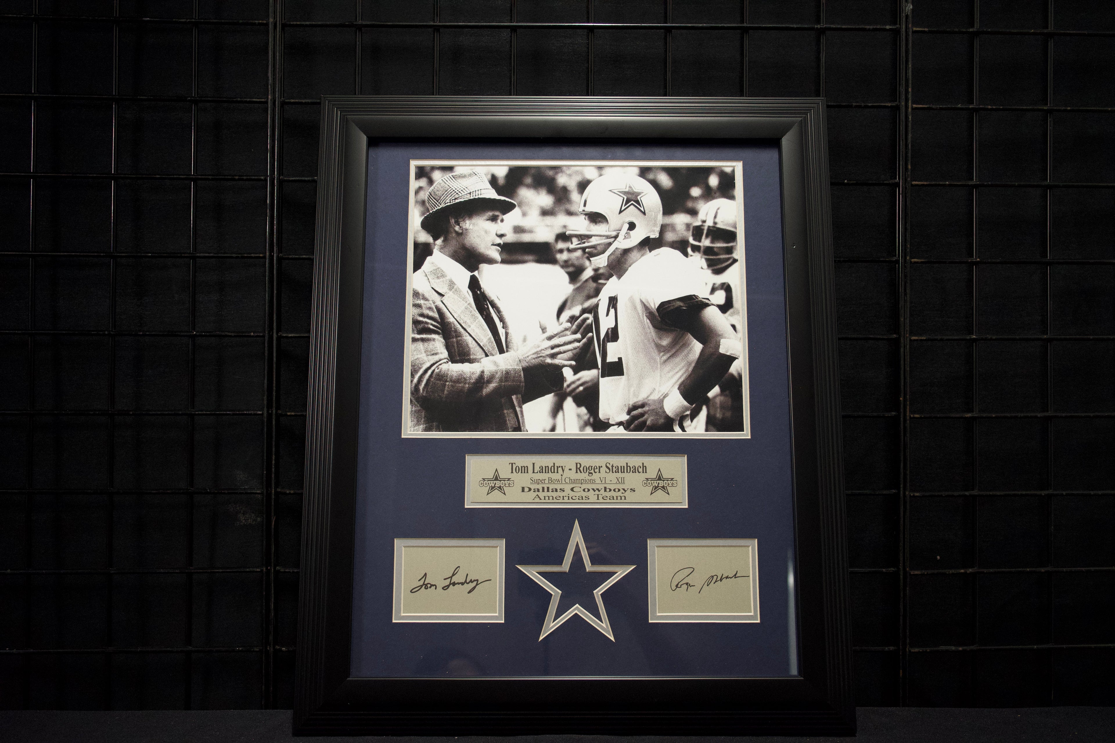 Tom Landry and Roger Staubach Framed Facsimile