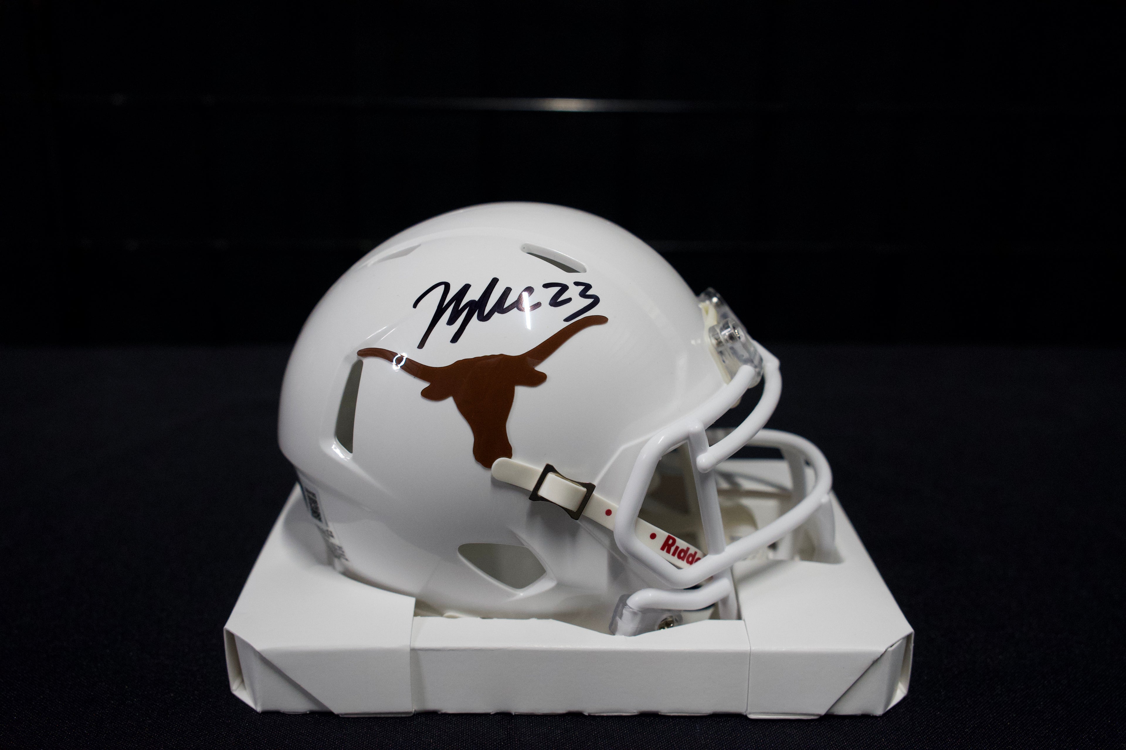 Jayden Blue Autographed Longhorns Mini Helmet