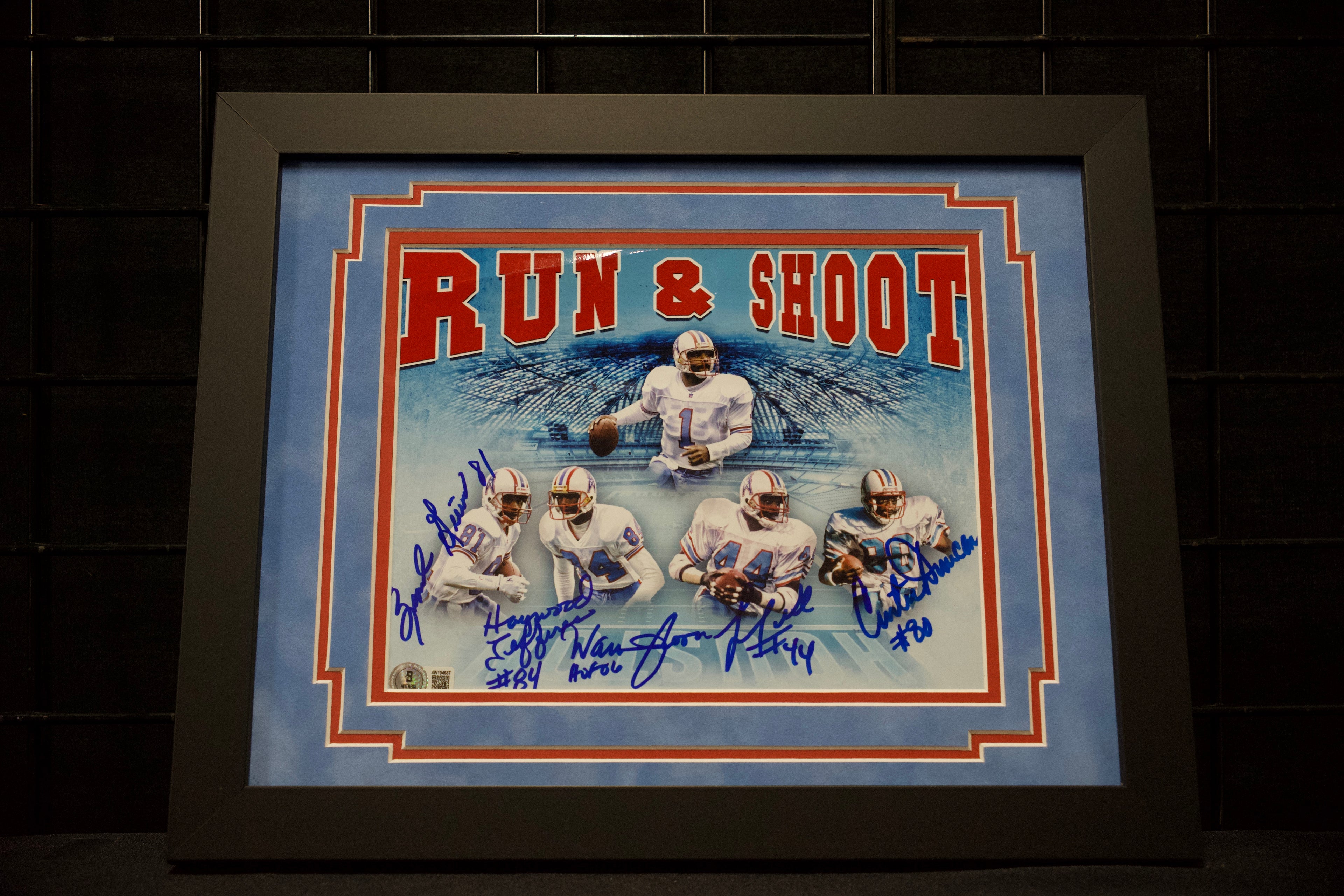 Houston Oilers Framed Autographed Oilers 8x10 Run & Shoot Photo