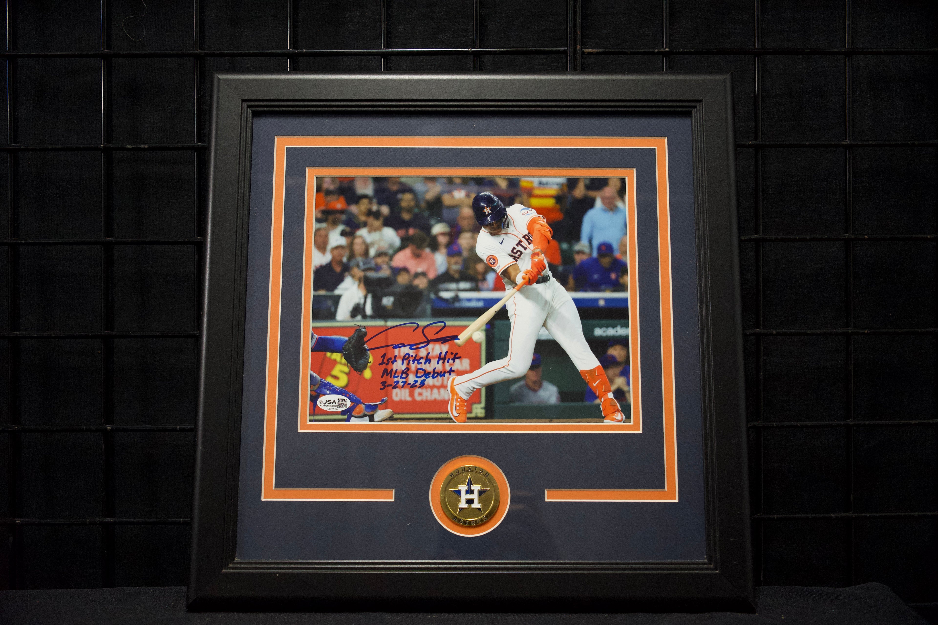 Cam Smith Framed Autographed Astros 8x10 Photo w/ MLB Debut Inscription