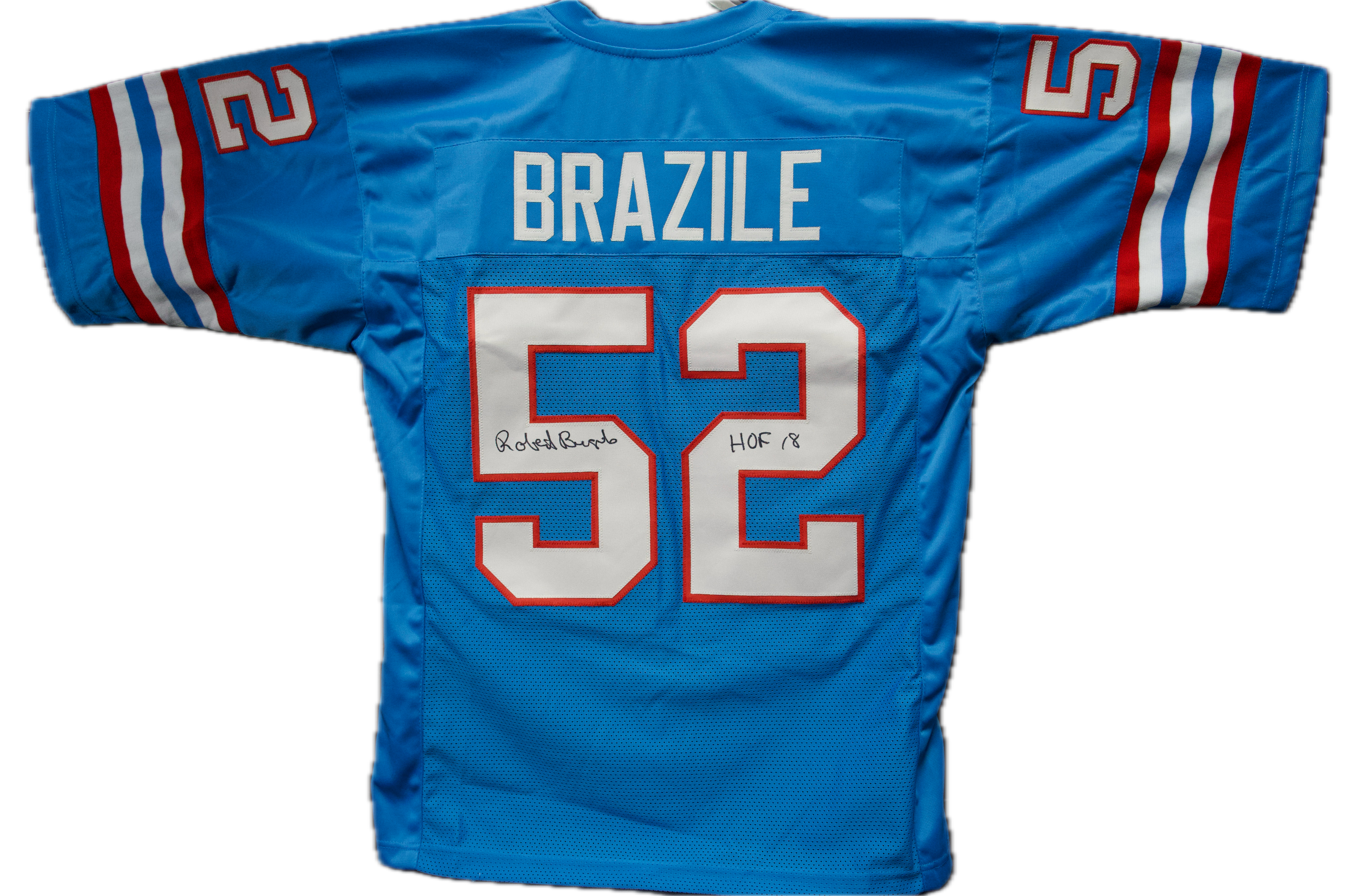 Robert Brazile Autographed Custom Houston Oilers Blue Jersey