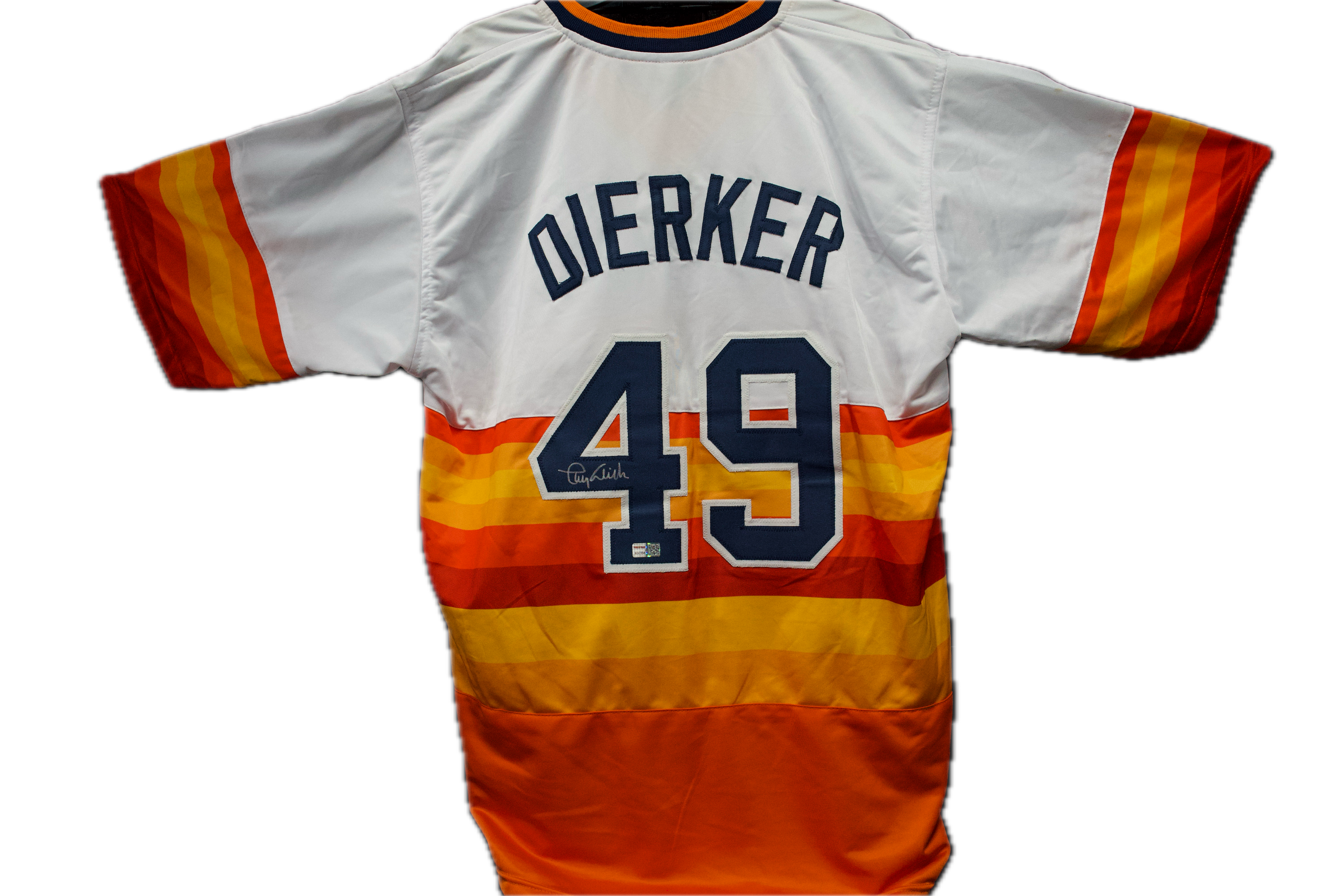Larry Dierker Autographed Custom Houston Astros Rainbow Jersey
