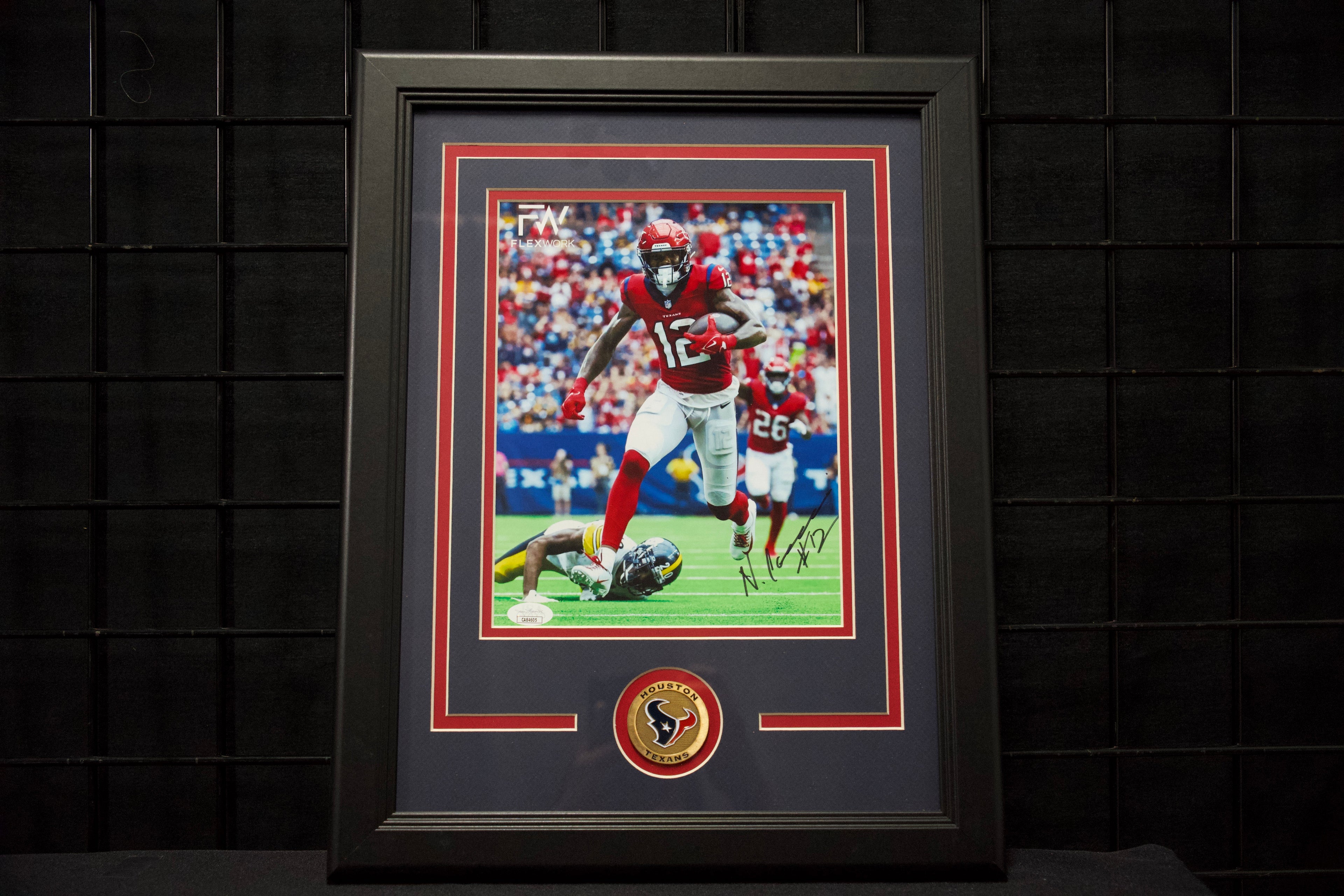 Nico Collins Framed Autographed Texans 8x10 Photo