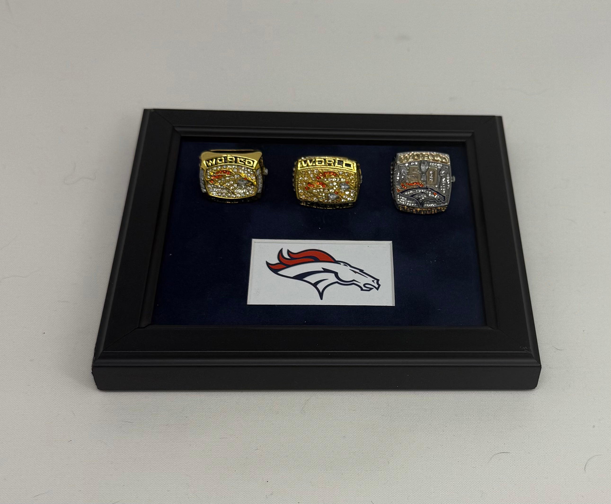 Denver Broncos Super Bowl Ring Set with Platform