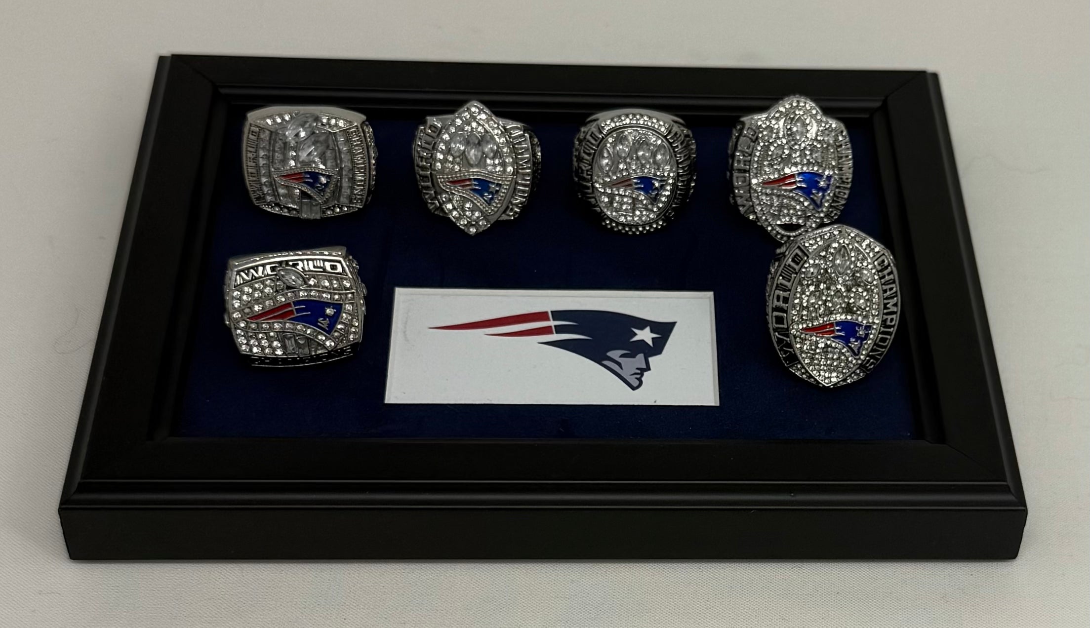 New England Patriots Super Bowl Ring Set with Platform