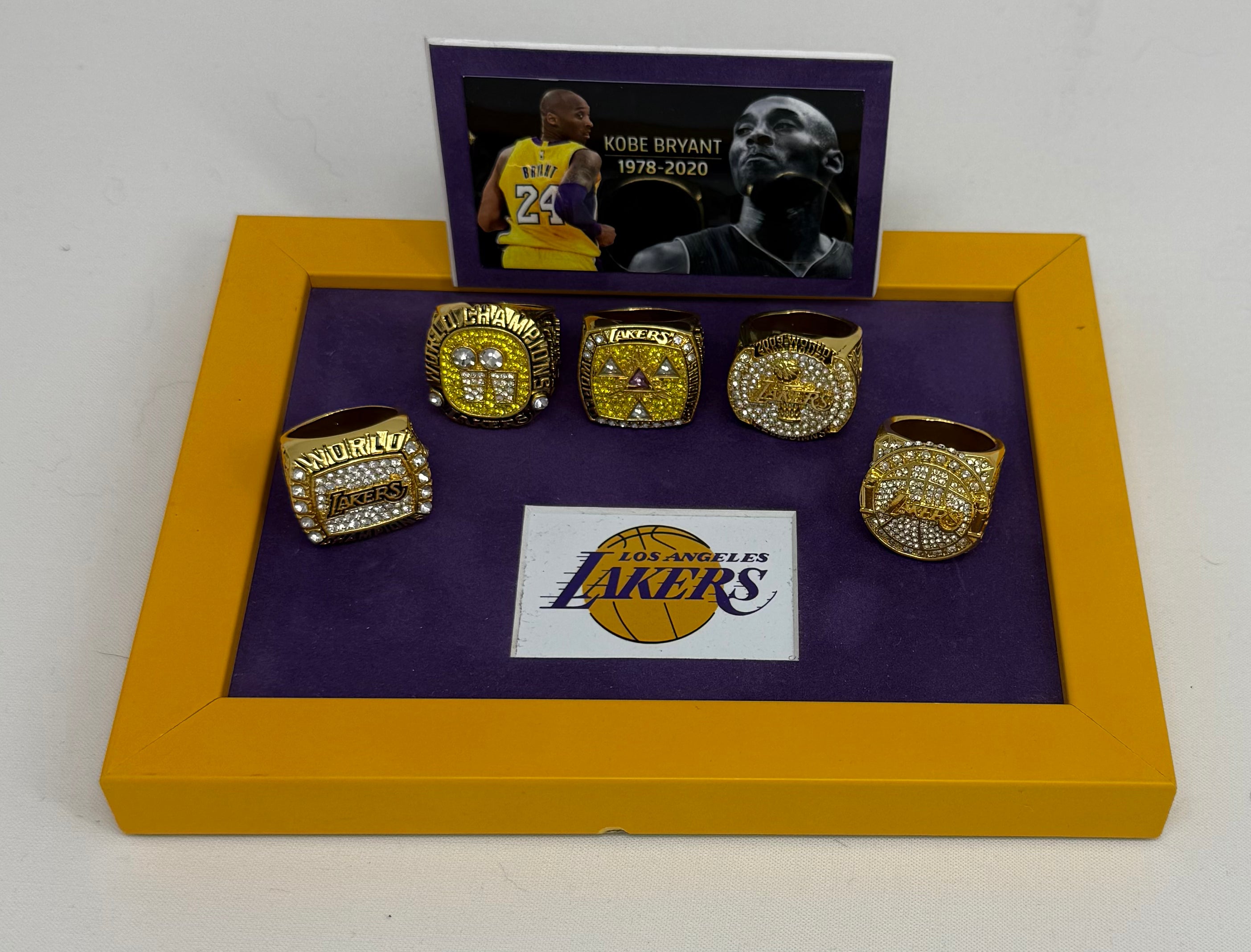 Los Angeles Lakers NBA Championship Ring Set with Platform