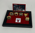 Chicago Bulls NBA Championship Ring Set with Platform