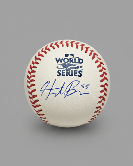 Hunter Brown Autographed 2022 World Series Baseball image 0