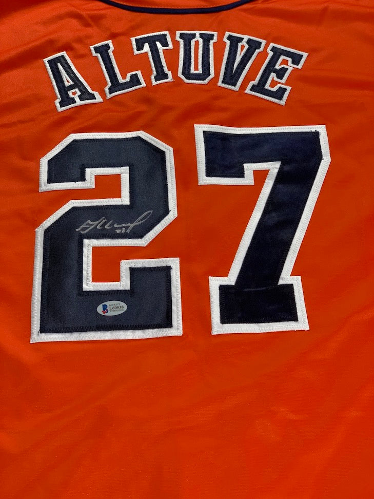 Jose Altuve Autographed Custom Astros Orange Jersey image 1