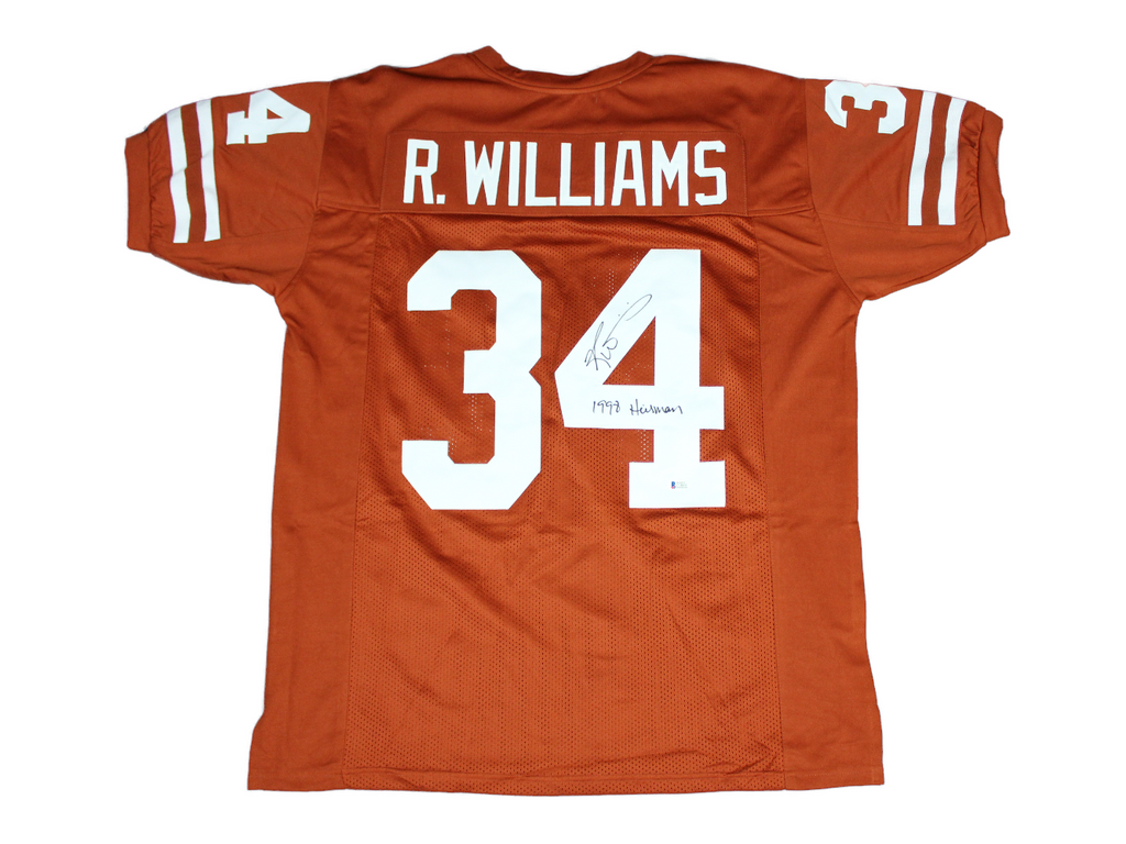 Ricky Williams Autographed Custom Longhorn Jersey inscribed 1998 Heisman image 0