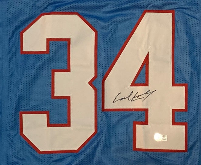 Earl Campbell Autographed Custom Blue Oilers Jersey image 1