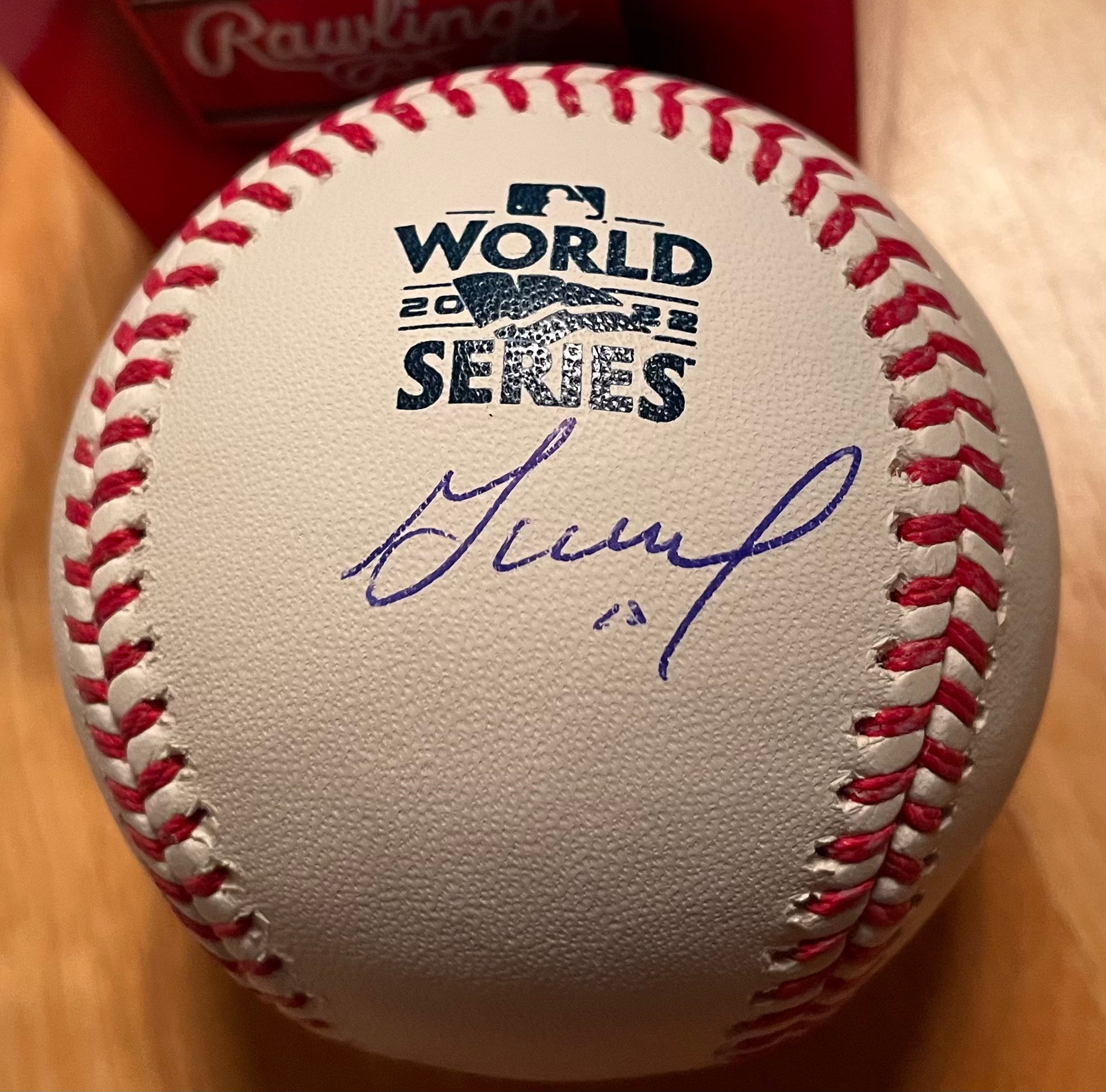 Jose Altuve Autographed 2022 World Series Baseball image 0