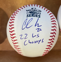 Chas McCormick Autographed 2022 World Series Ball wt "22 WSChamps" inscription image 0